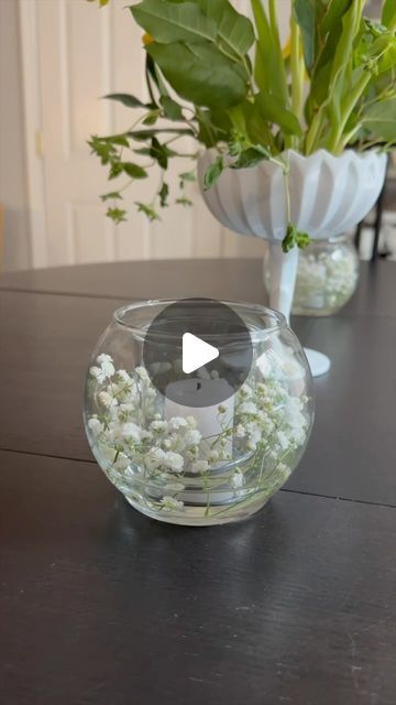 Just Might DIY on Instagram: "This #DollarTree DIY will level up your next #tablescape in no time. #dollartreediy #babysbreath #dinnerparty #decorate #decor #weddingdecor #diydecor #candlescape" Diy Home Centerpieces, Dollar Store Vases Centerpiece, Simple Dollar Tree Centerpieces, Cheap Flower Centerpieces Diy, No Candle Centerpieces, Easy Diy Table Centerpieces, Wedding Diy Decorations Cheap, Easy Table Centerpieces Party, Easy Diy Centerpieces Wedding