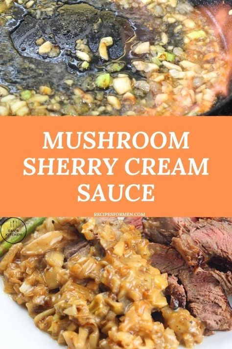 This easy recipe is for a mushroom sherry cream sauce you can use to accompany your steak. Mushroom sherry cream sauce, steak sauce, steak sauce recipe, steak sauce easy, steak sauce recipe easy, steak sauces creamy, steak sauce recipe homemade, steak sauce recipe sherry, steak sauce mushroom, steak sauce fortified wine, alcohol sauce recipes, sherry sauce recipe Easy Steak Sauce, Sherry Sauce Recipe, Creamy Steak Sauce, Mushroom Steak Sauce, Steak Sauce Easy, Steak Diane Sauce, Homemade Steak Sauce, Sherry Cream Sauce, Sherry Sauce