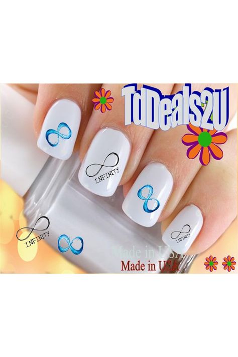 Nail Art Decals WaterSlide Nail Transfers Stickers General Nail Decals - Infinity Symbol Set #1 Love Forever - Salon Quality! DIY Nail Accessories Waterslide Nail Decals, Nail Art Decals, Waterslide Decals, White Polish, Pedicure Nail Art, Love Forever, Infinity Symbol, Nail Art Accessories, Art Decals