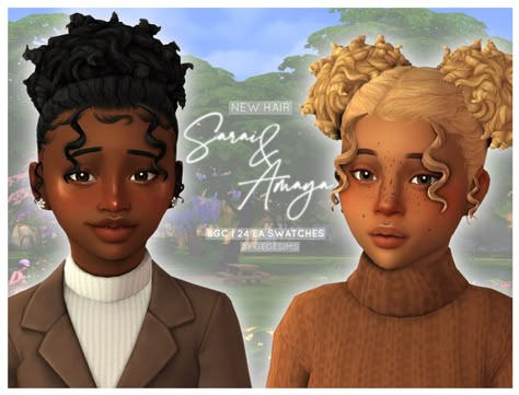 Lazyeyelids Sims 4, Sims 4 Afro Hair, Hair For Kids, Sims 4 Curly Hair, Kids Hairstyle, San Myshuno, Sims Baby, Sims 4 Black Hair, Cc Hair