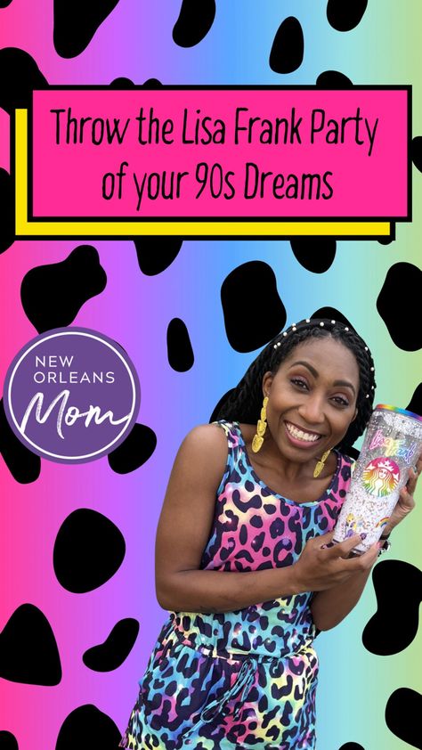 90s Theme Bday Party Ideas, Lisa Frank 40th Birthday, Lisa Frank 90s Party, 90s Kids Birthday Party, Lisa Frank Birthday Party Ideas, Lisa Frank 30th Birthday Party, Lisa Frank Bachelorette Party, 90s Party Games, Lisa Frank Birthday