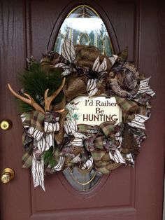 Western wreaths Camo Wreath, Hunting Wreath, Cabin Wreath, Fishing Wreath, Western Wreaths, Antler Wreath, Antler Crafts, Hunting Decor, Pinterest Diy