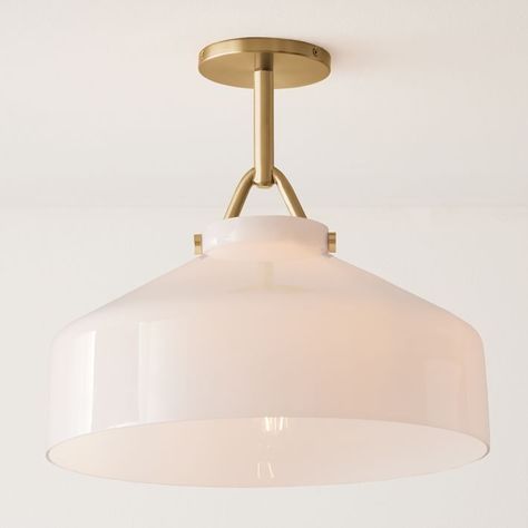 Henry Flushmount (16") | West Elm West Elm Flush Mount, Henry Pendant Light West Elm, West Elm Henry Pendant, Henry Pendant, Flat Inspiration, West Elm Kids, Brass Light, Smart Bulb, Metal Canopy