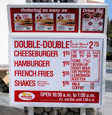 The simplicity, and tastiness of an In-N-Out Burger menu. In N Out Menu, In And Out Burger, In N Out Burger, Burger Menu, In-n-out Burger, In N Out, In & Out, Five Guys, Secret Menu