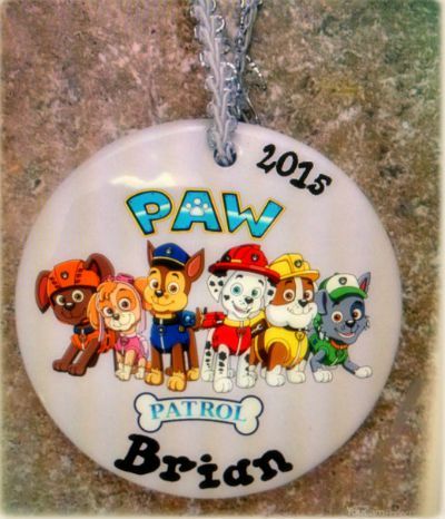 personalized paw patrol ornament Paw Patrol Christmas Ornaments, Paw Patrol Ornaments, Paw Patrol Christmas, Patrol Party, Family Ornaments, Paw Paw, Craft Day, Birthday Themes, Kids Ornaments