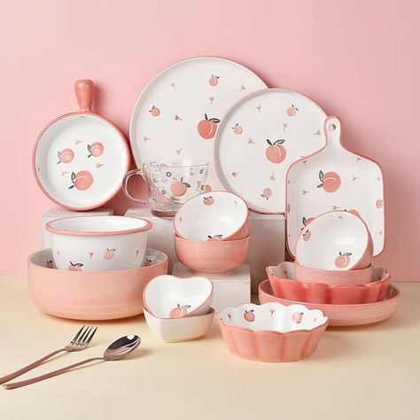 Cute Kitchen Set, Cute Cooking Utensils, Cute Kitchen Wear, Cute Kitchen Accessories, Kawaii Kitchen Accessories, Cute Tupperware, Piring Aesthetic, Cute Kitchen Utensils, Cute Kitchenware