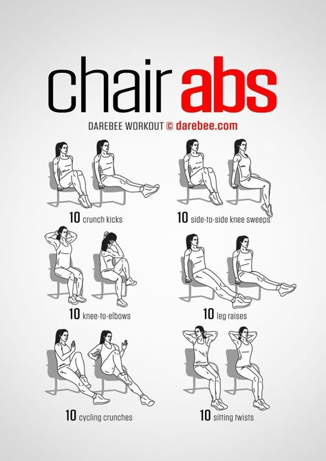 Darebee Workout, Chair Exercises For Abs, Lunch Workout, Office Workouts, Night Workout, Motivasi Diet, Desk Workout, Bolesti Chrbta, Crunches Workout