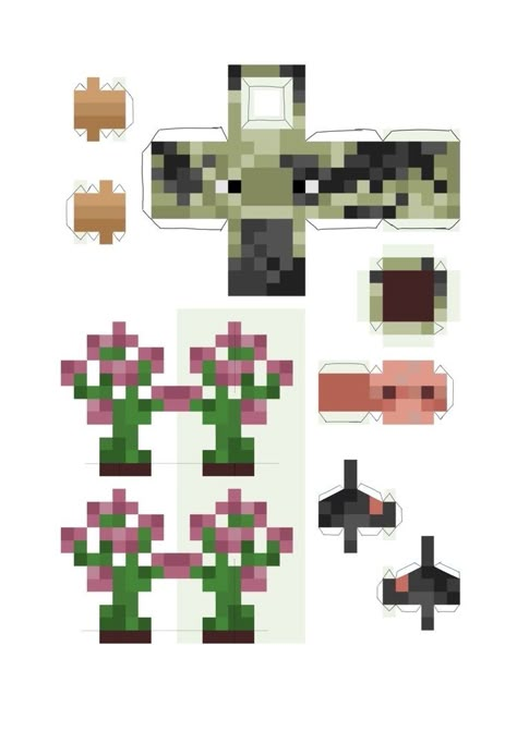 Cow Flower Pot, Flower Papercraft, Minecraft Cow, Minecraft Printables, Diy Minecraft, Zombie Hand, Easy Doodle Art, Lego Brick, Simple Doodles