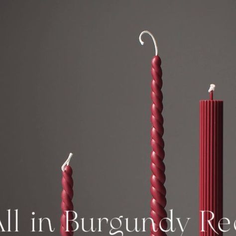 CaiCaiHandmade on Instagram: "Burgundy Red in the holiday season!#christmasred #christmascandles #redcandles #handmadecandles" Red Candle Sticks, Burgundy Candle, Red Christmas Candle, Burgundy Christmas, Red Candle, Tapered Candles, Wedding 2025, Candle Sticks, Red Candles