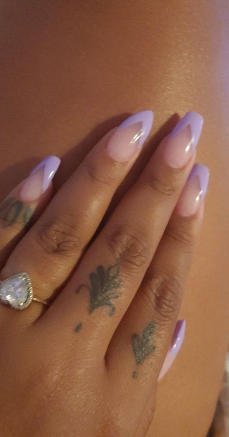 Lilac nails #coffinnails #naildesign #nailsacrylic Nails Lilac, Purple Gel Nails, Sunset Nails, Purple Tips, Lilac Nails, Purple Acrylic Nails, Nails Purple, Lavender Nails, French Tip Acrylic Nails