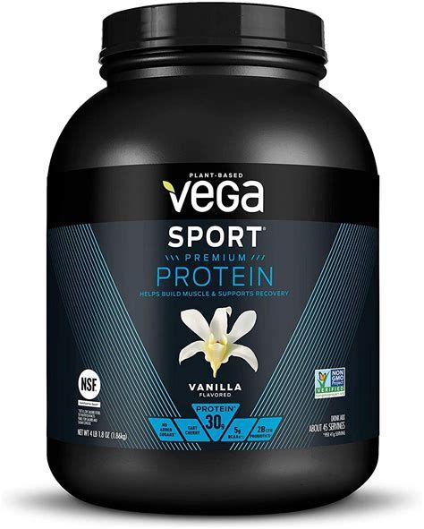 Vega Sport Premium Vegan Protein Powder Vanilla (45 Servings) 30g Vegan Protein, 5g BCAAs, Low Carb, Keto, Dairy Free, Gluten Free, Non GMO, Pea Protein for Women & Men, 4.1 lbs (Packaging May Vary) Gluten Free Protein Powder, Best Vegan Protein Powder, Protein Powder Vanilla, Best Vegan Protein, Gluten Free Plant Based, Plant Protein Powder, Pea Protein Powder, Gluten Free Protein, Plant Based Protein Powder