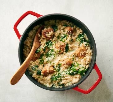 Italian Wedding Risotto, Wedding Risotto, Vegetable Appetizers, Italian Chicken Sausage, Best Chili Recipe, How To Cook Meatballs, Easy Hacks, Cooked Rice, Giant Food