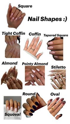 Nails Types, Types Of Nails Shapes, Nail School, File Nails, Nails Round, Gel Nails Long, Roofing Nails, Different Types Of Nails, Dark Nail