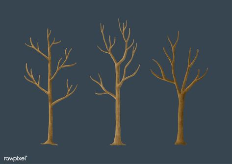 Hand drawn spooky trees in the autumn | free image by rawpixel.com Drawing Forest, Forest Halloween, Leafless Tree, Trees Drawing, Illustration Tree, Apron Ideas, Halloween Apron, Dry Tree, Halloween Graveyard