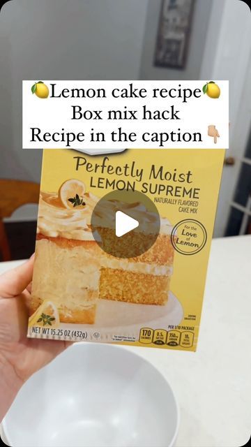 Victoria Perry | Cakes & Baking on Instagram: "Sometimes we need something quick & delicious! This Lemon cake recipe is so good & super simple! The box cake mix hack takes it to the next level 🤗🍋  Recipe 4 eggs 1 cup whole milk (any milk will do) 1/2 cup melted butter 1 tbs lemon emulsion or the juice & zest of one lemon  Lemon cake mix   Bake according do the directions on the back of the box! This recipe makes 3, 6 inch cake layers or 2 8 inch layers.   #baking #cake #bakinghacks #learntobake #bakingforbeginners #easybakingrecipe #easylemoncakerecipe #lemoncakerecipe #boxcakehack #diycake #easycake #buttercreamcakes" Boxed Lemon Cake Hacks, Lemon Box Cake Hacks, Lemon Blueberry Cake From Box Cake, Lemon Cupcakes From Box Cake, Lemon Box Cake Recipes, Lemon Cake Recipes Using Cake Mix Boxes, Lemon Box Cake Mix Recipes, Lemon Cake Mix Recipes, Box Cake Mix Hacks