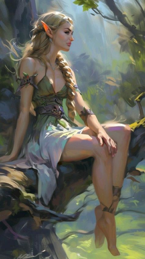 Elf Woman Art, Fantasy Elf Art, Elf Girl Art, Elf Fantasy Art, Elves Female Beautiful, Elven Beauty, Elven Art, Elves Art, Dnd Elf