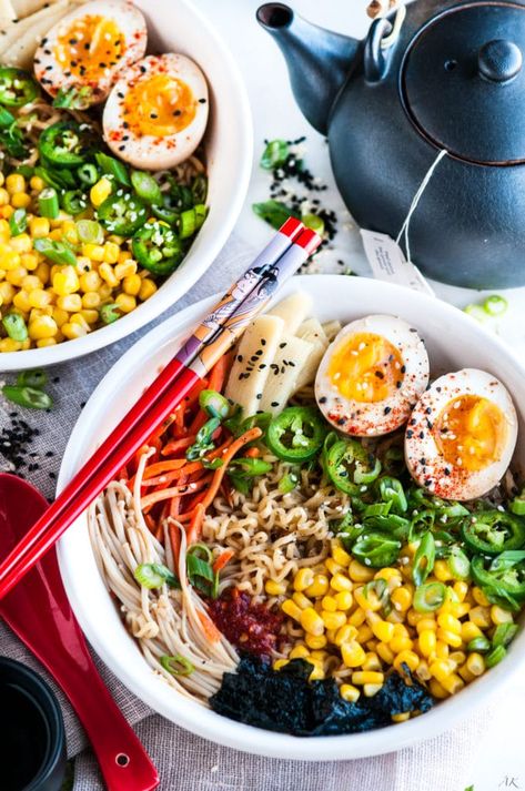 55 RAMEN RECIPES TO KEEP YOU WARM Eggs For Ramen, Soft Boil Eggs, Easy Homemade Ramen, Ramen Egg Recipe, Soft Boiled Eggs Recipe, Ramen Egg, Recipe Inspirations, Easy Ramen, Boil Eggs