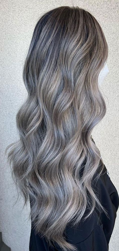 Light Ash Balayage Blonde, Gray Ashy Blonde Hair, Cold Ash Blonde Hair, Ash Blonde Balayage Straight Hair, Cool Ash Blonde Balayage On Dark Hair, Ashy Dark Blonde Balayage, Ashy Light Brown Hair Balayage, Ash Balayage Hair, Light Ash Brown Balayage