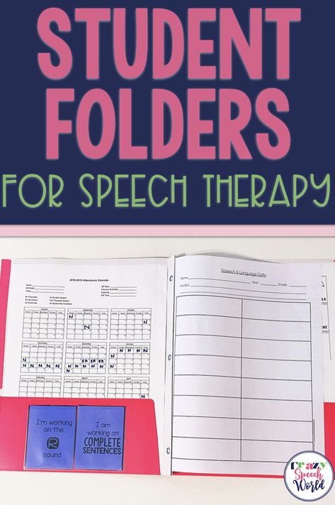 Student Folders for Speech Therapy Speech Therapy Data Collection, Speech Therapy Organization, High School Speech Therapy, Slp Organization, Organization School, Speech Therapy Tools, Student Folders, Speech Teacher, School Speech Therapy