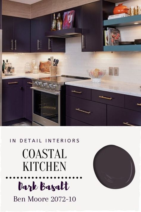 Purple Kitchen Walls, Purple Kitchen Cabinets, Plum Kitchen, Purple Cabinets, Remote Design, Purple Kitchen, Condo Remodel, Paint Inspiration, Candle Studio