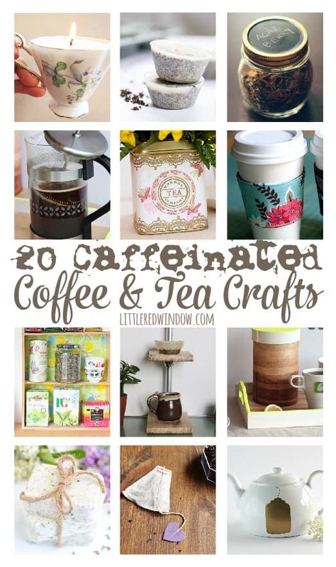 20 great crafts and projects for the tea and coffee lovers in your life! Tea Time Crafts, Hand Inspiration, Coffee Lounge, Tea Crafts, Window Crafts, Tea Diy, Work Diy, Coffee Crafts, Good Ideas