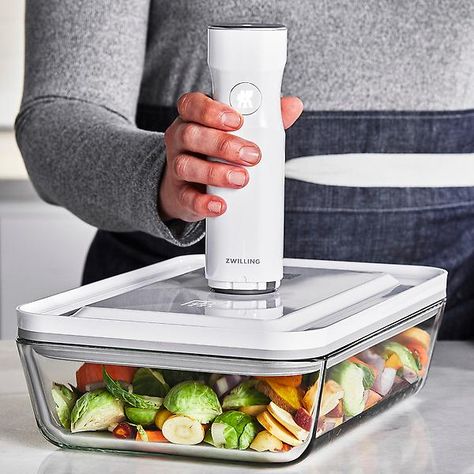 Zwilling Vacuum Pump | The Container Store Baked Meals, Vacuum Container, Marinate Meat, Gratin Dish, Sous Vide Cooking, Vacuum Storage, Freezer Burn, Airtight Food Storage, Airtight Food Storage Containers