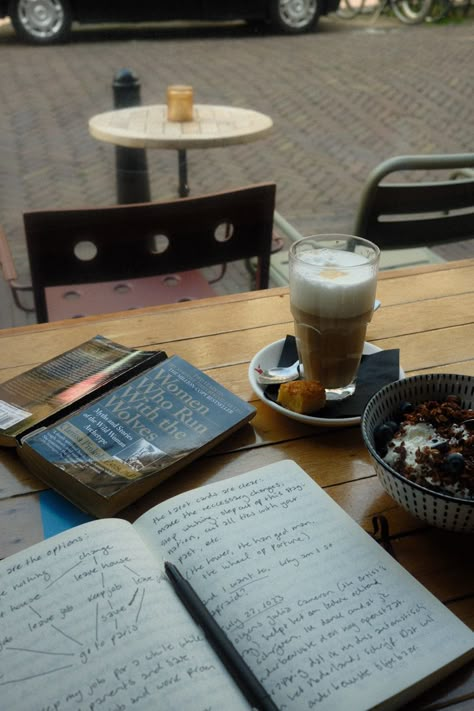 Cafe Spotify Cover, Reading At Cafe Aesthetic, Coffee And Writing Aesthetic, Writing At A Cafe, Reading At A Cafe Aesthetic, Writing Coffee Shop, Books In Cafe, Cafe Writing Aesthetic, Writing In Coffee Shop