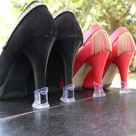 High heel protectors: Keeps your heels on the ground — and not in the grass — with discreet heel tips designed to prevent sinkage and slippage.  http://www.hoersun.cc/product/2015-10-12/1090.html Smart Shoes, Heel Protector, Plastic Heels, Joon Gi, Lee Joon, On The Ground, The Grass, Christian Louboutin Pumps, Beautiful Things