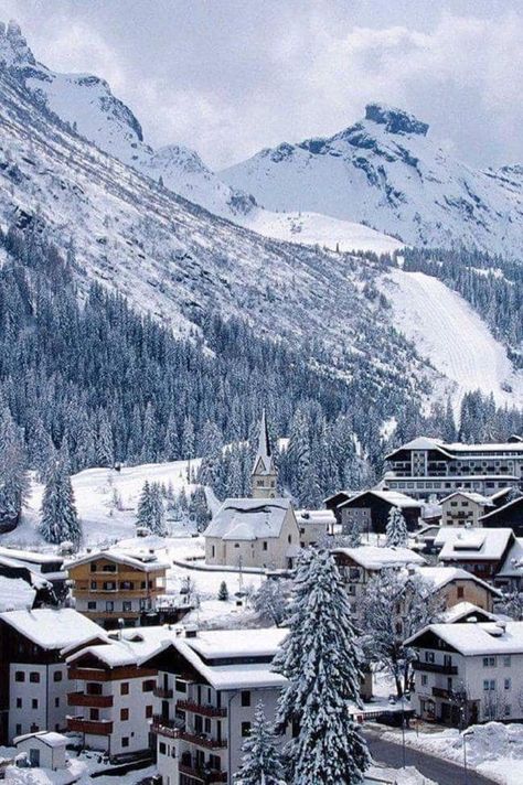 Image credit: Instagram.com/authenticitalytravel  Arabba, VenetoThis village is surrounded by the famous Dolomites, making for the perfect cozy winter getaway. Ski Italy, Italy Winter, Italian Alps, Italy Holidays, Places In Italy, Italy Tours, Italy Photography, Vogue Australia, Winter Scenery