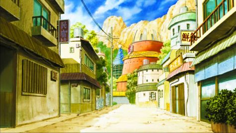 Konohagakure Village, Kakashi X Reader, Naruto Leaf Village, Naruto Konoha, Konoha Naruto, Konoha Village, Hidden Leaf Village, Village Street, Hair Falling