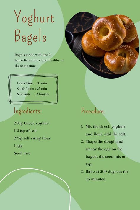 Low Calorie Bagel Recipe, Healthy Bagels, Healthy Bagel, Apartment Recipes, Low Cal Food, Homemade Food Recipes, Healthy Recipes Easy Snacks, Healthy Recipes Easy, True Food