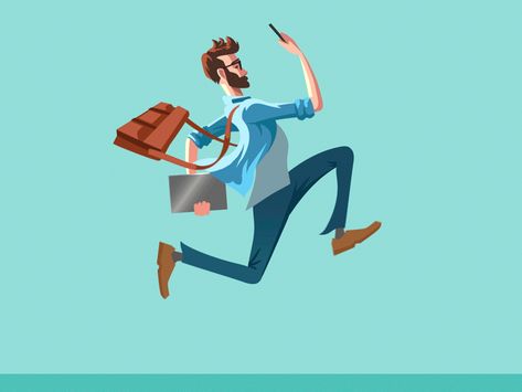 Running Late by Daniel Gill Motion Design Trends, Walking Cartoon, Running Cartoon, Walking Animation, 2d Character Animation, Running Gif, Up Animation, Motion Graphics Inspiration, Image 3d