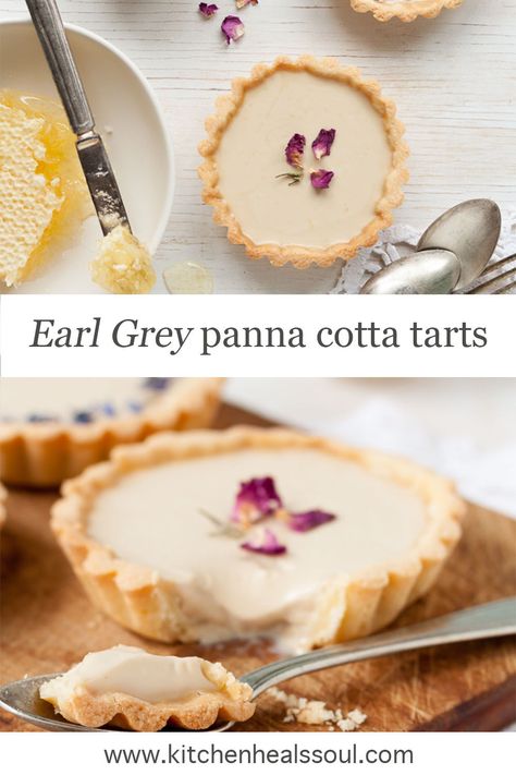 Earl Grey Panna Cotta, Panna Cotta Tart, Almond Cookie, Tarts Recipe, Milk Dessert, The Great British Bake Off, Simple Dessert, Tart Baking, Grey Tea