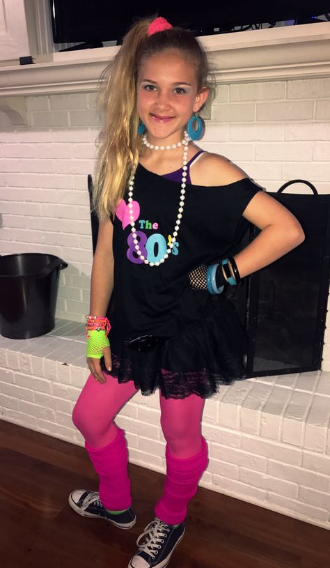 80's Girl 80s Dress Up Day At School, 80s Dress Up Day, 80s Costume Ideas, 80s Dress Up, 90s Room, 80s Party Outfits, Spirit Day, 80s Girl, Outfit For Kids