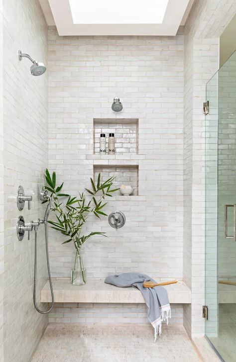 Double Shower Niche, Pool Cabana Ideas, Kids Bathroom Remodel, Hill Country Homes, New House Bathroom, Shower Niche, Boys Bathroom, Shower Shelves, Cute House