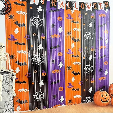 9.9 X 6.6 ft Halloween Tinsel Foil Fringe Curtain, Halloween Party Photo Backdrop, Halloween Photo Booth Prop Streamer Backdrop for Halloween Party, Halloween Birthday Party Halloween Party Photo Backdrop, Photo Backdrop Halloween, Halloween Photo Booth Props, Foil Fringe Curtain, Halloween Party Photo, Halloween Photo Booth, Streamer Backdrop, Party Photo Backdrop, Halloween Birthday Party