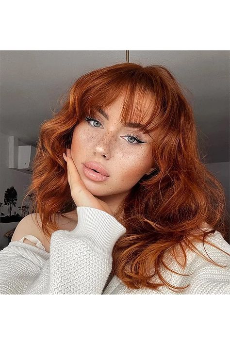 Ginger Hair With Blonde Streak, Orange Ginger Hair, Copper Curls, Cheveux Oranges, Hair Color Orange, Blonde Bob Wig, Ferrari Red, Ginger Hair Color, Copper Hair Color