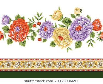 flower horizontal border Flower Lace Border, Mughal Border, Flower Lace, Islamic Art Calligraphy, Digital Flowers, Lace Border, Editorial Illustration, Border Design, Botanical Art