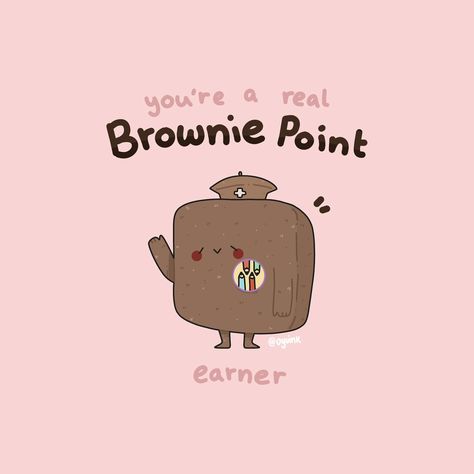 Ahhh!!! This was so cute to do, lol brownie scout “You’re a real brownie point earner” also as a sticker and greetings card [🏷️ Cute stickers kawaii stickers kawaii artist storytelling art cute illustrator procreate drawing #cuteartist #cutestickers #kawaiistickers #artfeature #DigitalArt #procreatedrawing #etsyshopuk #storytelling #Digitallilustration #cuteillustration #cutestories #stickershop #Animelllustrator #illustration #illustrator #cuteart #kawaii #kawaiiart ] Brownie Illustration Art, Brownie Drawing, Brownie Illustration, Cute Stickers Kawaii, Storytelling Art, Brownie Scouts, Chocolate Boy, Procreate Drawing, Brownie Points