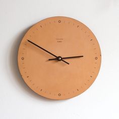 Leather Wall Clocks - Foter Leather Wall Clock, Faux Leather Walls, Wall Clock Hanging, Rustic Wall Clocks, Leather Wall, How To Make Wall Clock, Leather Workshop, Leather Frames, Leather Decor