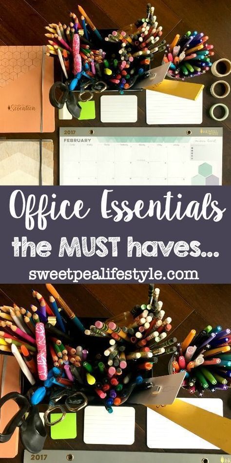 These office essentials are the must have products for every desk. Desk organization can be difficult -- but if you have the few essential items, it will always be organized! Pretty Office Supplies, Essential Office Supplies, Paint Organization, Must Have Products, Pretty Office, Office Top, Home Working, Wireless Printer, Be Organized