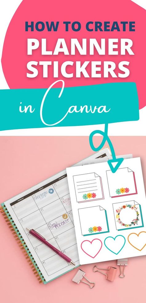 How To Make Stickers In Goodnotes, Canva Planner Stickers, How To Make Digital Stickers In Canva, How To Create Stickers In Canva, How To Design Stickers In Canva, Canva Planner Ideas, Stickers In Canva, Make Your Own Planner, Canva Stickers