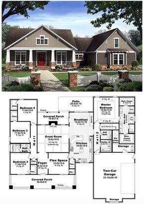 Bungalow Floor Plans | Bungalow Style Homes | Craftsman Bungalows | Click for the plan details (affiliate link) Big Homes, Ts4 Builds, Farm Scenes, Bungalow Floor Plans, Craftsman Cottage, Lake Houses, Homes Decor, Ranch Style House Plans, Craftsman Style Home