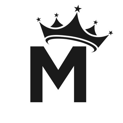 Letter M Crown Logo for Beauty, Fashion, Star, Elegant, Luxury Sign Letter M With Crown, M Icon Logo, M Crown Logo, M Logo Design Ideas, Logo For Beauty, M Letter Logo, Fancy M, M Letter Images, Medicine Logo