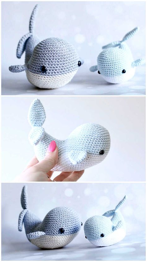 Amigurumi Whale Free Crochet PDF Pattern - Amigurumi Crochet Whales Free Pattern, Crochet Whale, Diy Crochet Toys, Whale Pattern, Animal Crochet, Crochet Animals Free Patterns, Free Amigurumi Patterns, Crochet Tutorials, Interesting Ideas