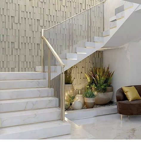 Small Garden Under Stairs, Under Staircase Ideas, تحت الدرج, Under Stair, Stairs Design Interior, Stairs Architecture, Stairs Design Modern, Staircase Decor, Stair Case