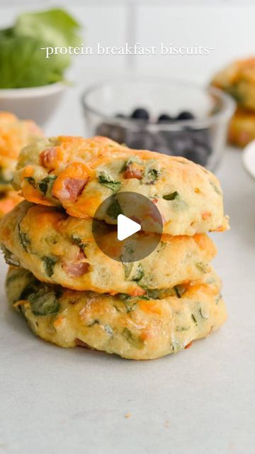 Nicole Addison, RD, MHSc on Instagram: "PROTEIN BREAKFAST BISCUITS ✨⬇️  I’ve teased these for a few weeks while I was perfecting them and they’re finally HERE!! These have been a staple in my family the last few weeks and I know you’re going to love them!   All you need is:  • plain Greek yogurt  • eggs  • all purpose flour  • baking powder  • salt  • garlic powder  • red pepper flakes  • ground flax seed  • chives  • spinach or any veggies!  • diced ham (or any meat of choice!)  • cheese   🌟For the recipe: like this post + COMMENT “RECIPE PLEASE” (on this post!!) to be automatically sent the FULL printable recipe including all tips, tricks, nutrition info and substitutions (if you don’t follow me it will be sent to your request folder)or find it linked in my bio!!   ⚠️ I do not authorize Protein Biscuits, Breakfast Biscuit Recipe, Yogurt Eggs, Ground Flax Seed, Greek Yogurt Eggs, Breakfast Biscuits, Flax Seed Recipes, Macro Meals, Egg Bites