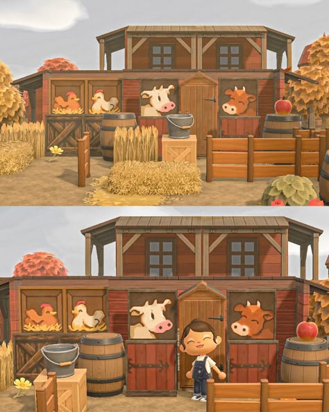 A pair of Stardew Valley cows for your next farm 😚 ✨ items from @acnhtreasureisland ✨ Matching SDV styled horse, chickens, rabbit, duck and cows all on my MA #acnh #animalcrossing #animalcrossingnewhorizons #acnhcommunity #animalcrossingcommunity #stardewvalley #cozygaming SDV ACNH crossover island citycore town core farmcore cows chickens Marnie’s ranch Farmcore Animal Crossing Entrance, Animal Crossing Pig Farm, Country Acnh Codes, Acnh Animal Farm, Acnh Farm Inspiration, Animal Crossing Farm Ideas Code, Acnh Citycore Items, Country Animal Crossing Island, Farm Acnh Ideas