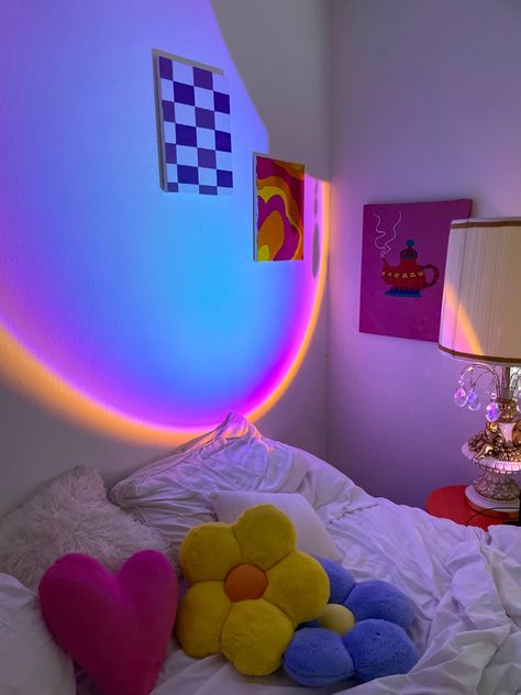 Groovy Bedroom, Groovy Decor, Groovy Room, Groovy Aesthetic, Colorful Room, Girly Room, Camper Decor, Room Makeover Bedroom, Pink Room