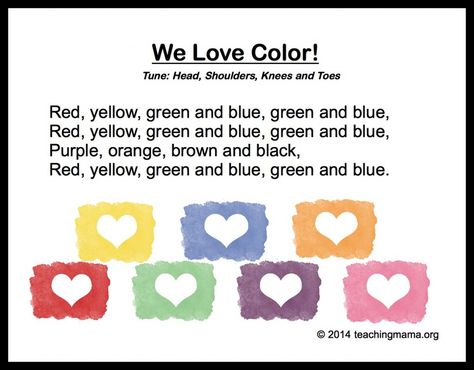 10 Preschool Songs About Colors Color Lesson Plans, Preschool Transitions, Preschool Poems, Rainbow Songs, Transition Songs, Circle Time Songs, Color Lessons, Kindergarten Songs, Classroom Songs